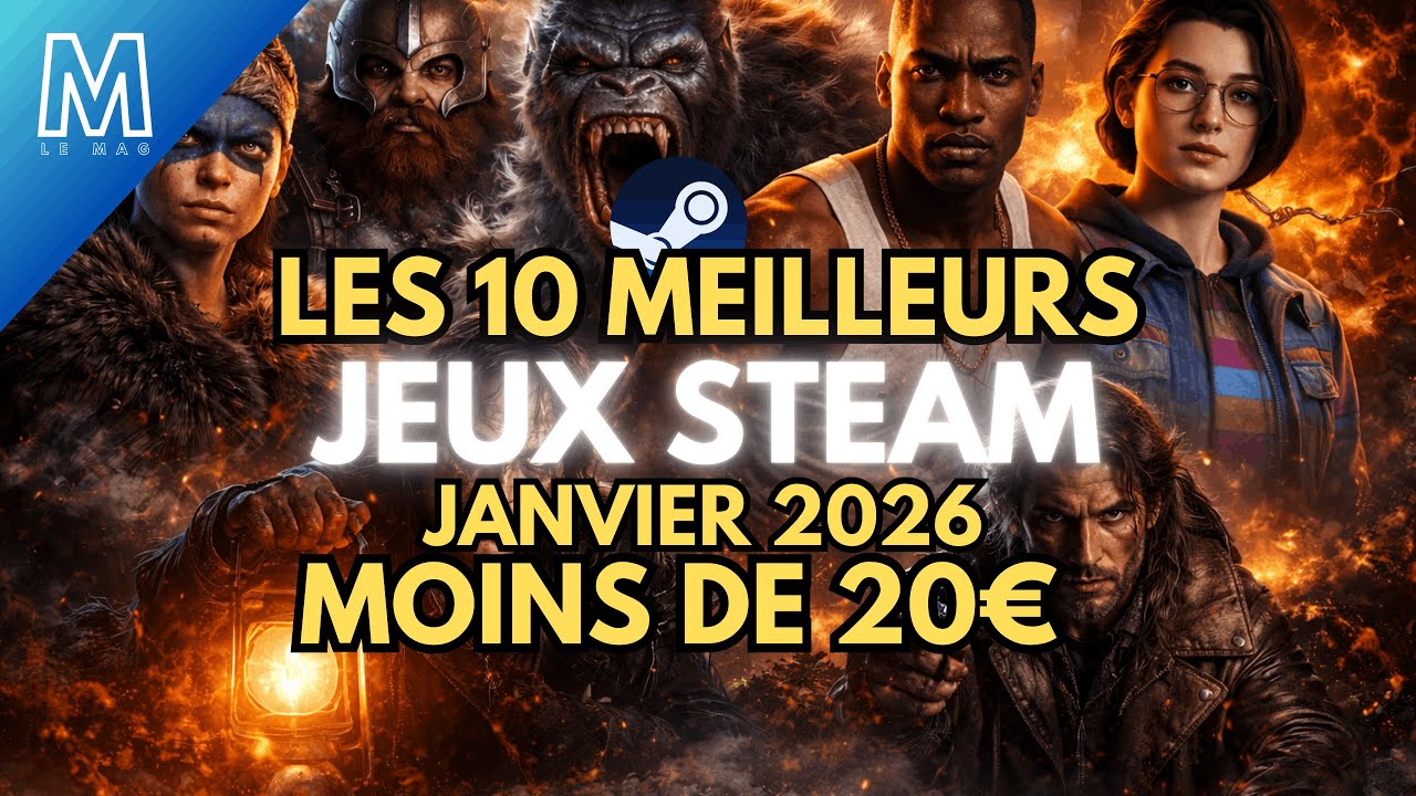 Les 10 MEILLEURS Jeux STEAM JANVIER 2026 à MOINS de 20€ !